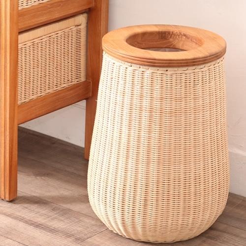 【送料無料】ラタン ダストボックス(ごみ箱)【取り寄せ品／納期10日前後】