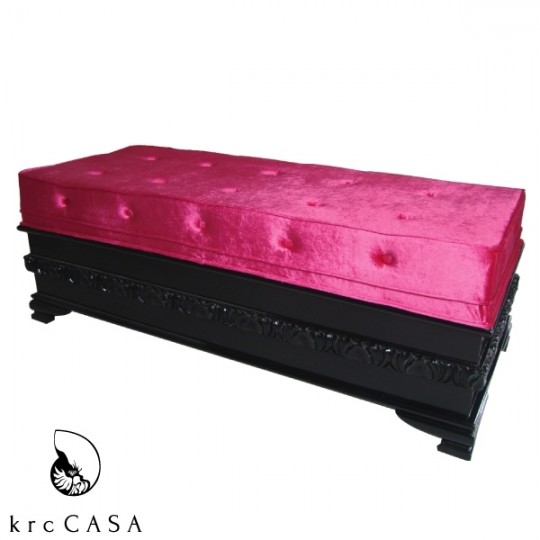 【送料無料】<krcCASA>BENCH SOFA ベンチソファ／フーシャ(赤紫)×ブラック【メーカー直送品】【受注生産品／納期3か月】