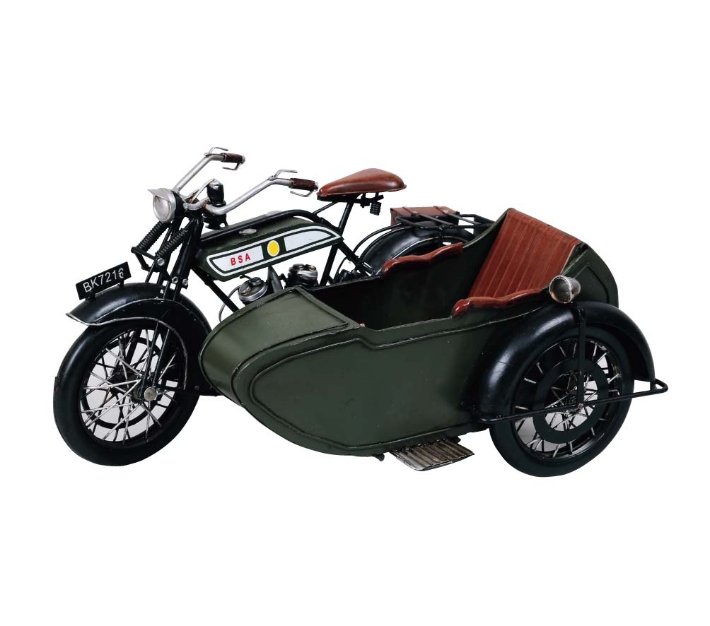 ブリキのおもちゃバイク BSAモデルサイドカー(Mサイズ)