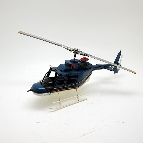 ブリキのおもちゃ飛行機 ヘリコプター EC-EXE／ブルー(Lサイズ)