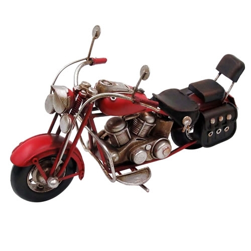 ブリキのおもちゃバイク ハーレーダビッドソンモデルアメリカンオートバイ／レッド(Sサイズ)