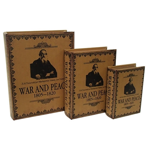BOOK BOX ブックボックス 3個セット(本型箱)(特大LL・L・Mサイズ)／WAR AND PEACE【取り寄せ品／納期1週間前後】