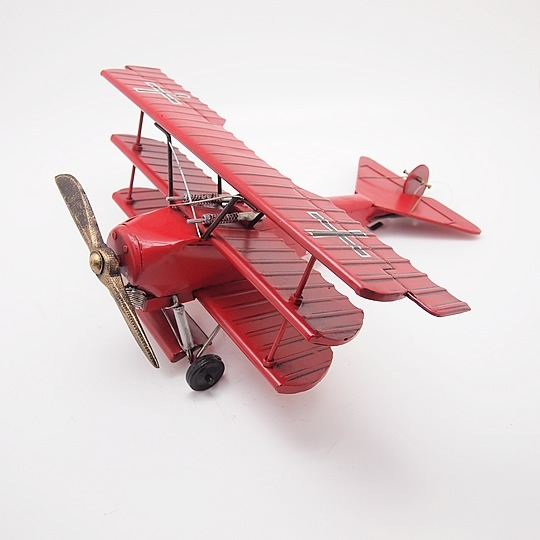 ブリキのおもちゃ飛行機 ドイツ戦闘機フォッカーモデル(三葉)(Lサイズ)
