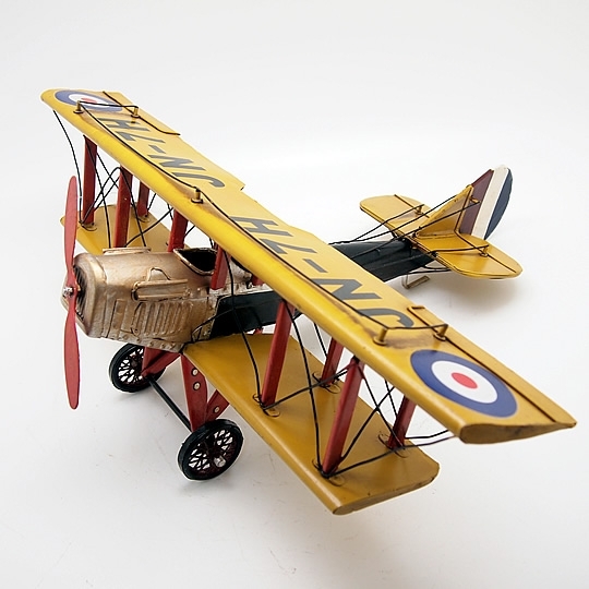 ブリキのおもちゃ飛行機 イギリス戦闘機JN-7H(複葉)(Lサイズ)