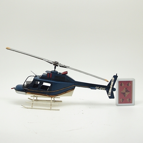 ブリキのおもちゃ飛行機 ヘリコプター EC-EXE／ブルー(Lサイズ) , 大人 
