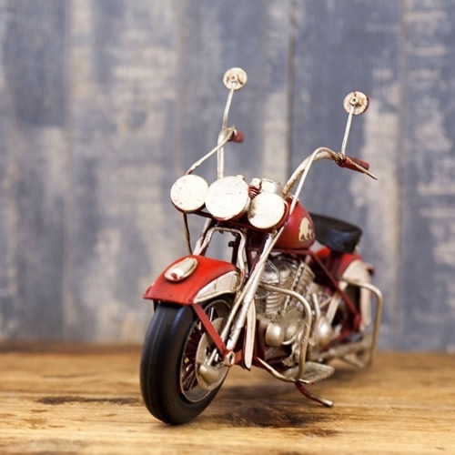 ブリキのおもちゃバイク ハーレーダビッドソンモデルアメリカンオートバイ／レッドフォックス(Mサイズ) 