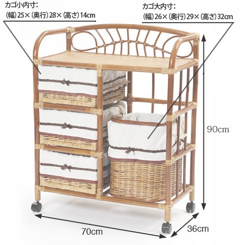 送料無料】ラタン キャスター付き ランドリーチェスト【メーカー直送品