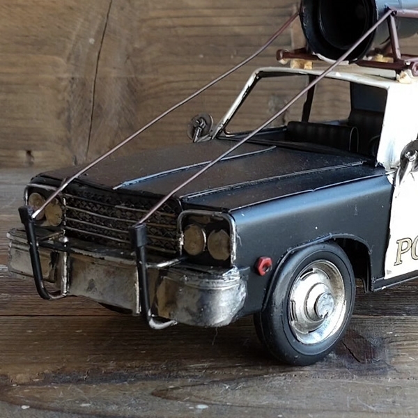 ブリキのおもちゃ車 ポリスカー70's(パトカー)(Mサイズ)【取り寄せ品／納期1週間前後】