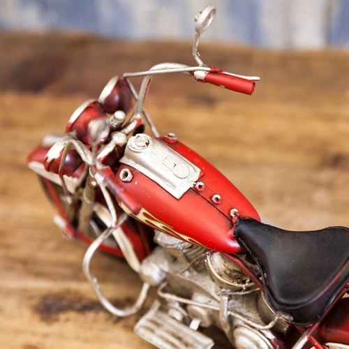 ブリキのおもちゃバイク ハーレーダビッドソンモデルアメリカンオートバイ／レッドフォックス(Mサイズ) 