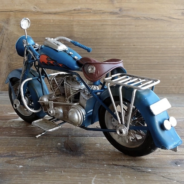 ブリキのおもちゃバイク ハーレーダビッドソンモデルアメリカンオートバイ／ブルーフォックス(Mサイズ)【取り寄せ品／納期1週間前後】
