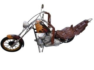 【送料無料】ブリキのおもちゃバイク ハーレーダビッドソンモデルアメリカンオートバイ／チョッパーウエスタン(LL特大サイズ)【メーカー直送品】