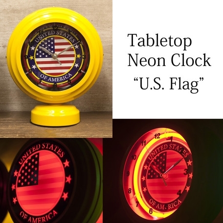 テーブルトップネオンクロック[U.S. Flag]