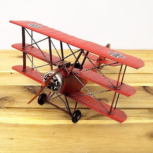 ブリキのおもちゃ飛行機 ドイツ戦闘機フォッカーモデル(三葉)(Mサイズ)
