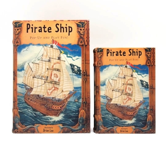 BOOK BOX ブックボックス 2個セット(本型箱) (LL・Mサイズ)／～Pirate Ship～