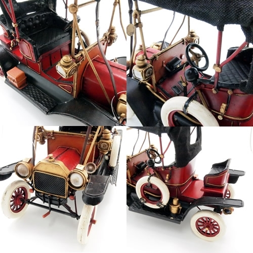 ブリキのおもちゃ車 1910年代クラシックカー(旧車)(Mサイズ)／レッド