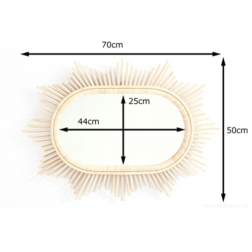 ラタン ウォールミラー／星【取り寄せ品／納期10日前後】