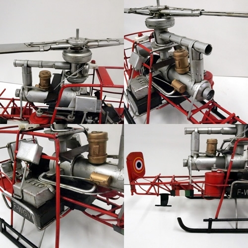 ブリキのおもちゃ飛行機 イタリアヘリコプター F-WGVE(LLサイズ 