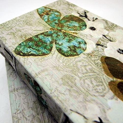 BOOK BOX ブックボックス 2個セット(本型箱) (LL・Mサイズ)／Butterfly& Cherryblossoms