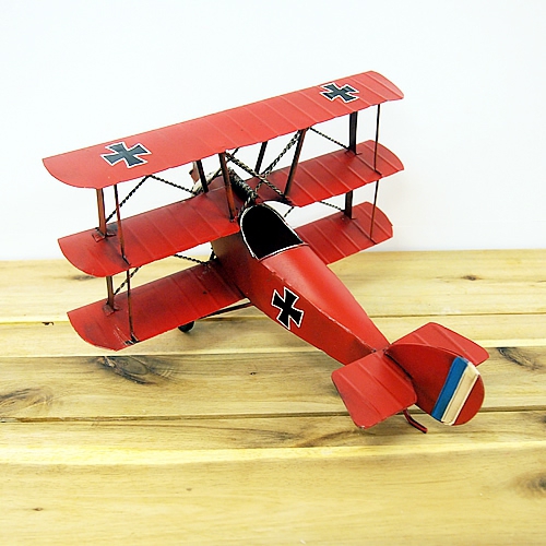 ブリキのおもちゃ飛行機 ドイツ戦闘機フォッカーモデル(三葉)(Mサイズ 
