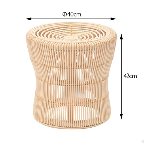 ラタン スツール／サークル【メーカー直送品】